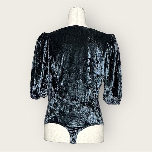 NWT | Free People Intimately | Velour Puff Sleeve Bodysuit | Gray | Various Size - Picture 3 of 12